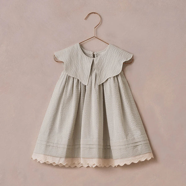 FLORENCE DRESS - Sage Stripe