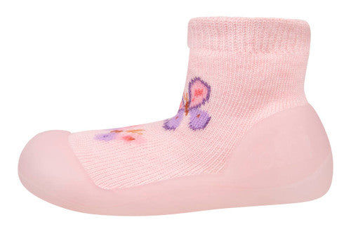 ORGANIC HYBRID WALKING SOCKS - Jacquard Butterfly Bliss