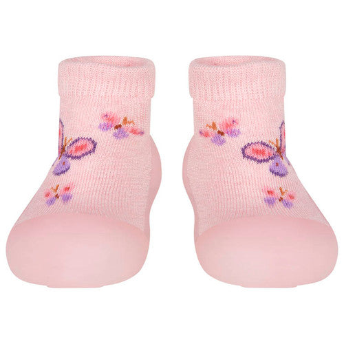 ORGANIC HYBRID WALKING SOCKS - Jacquard Butterfly Bliss