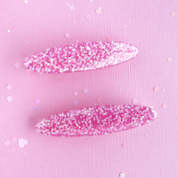 PINK SPARKLE - Glitter Clips