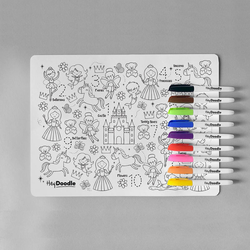 SUGAR AND SPICE 123 Princess Theme Classic Colouring & Doodle Mat