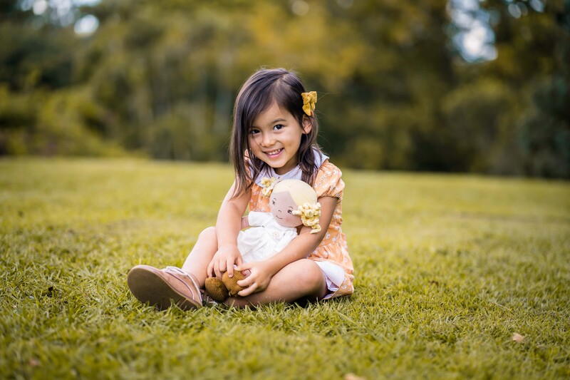 PRISCY LINEN DOLL WITH BLONDE HAIR