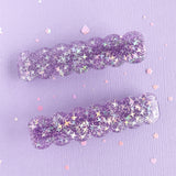 PURPLE SPARKLE - Glitter Clips