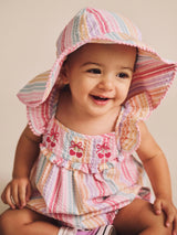 RAINBOW STRIPE FRILL PLAYSUIT