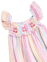 RAINBOW STRIPE FRILL PLAYSUIT