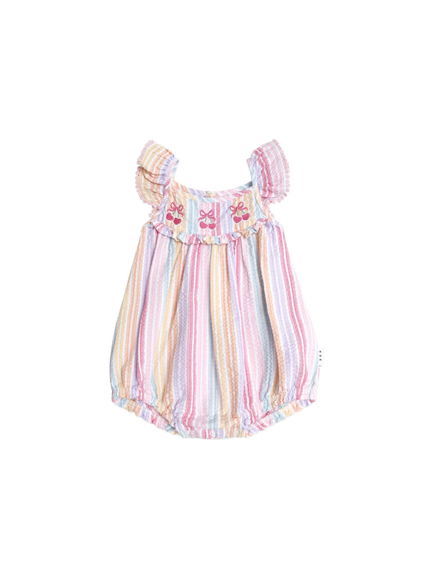 RAINBOW STRIPE FRILL PLAYSUIT