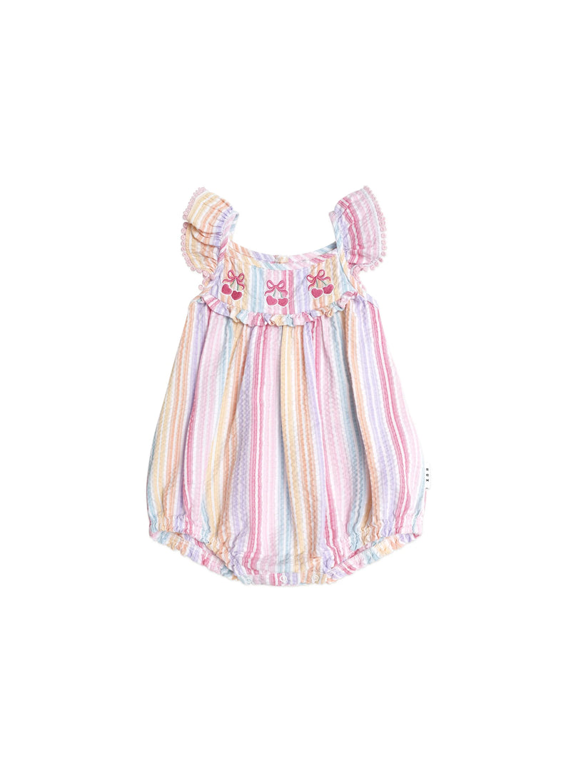 RAINBOW STRIPE FRILL PLAYSUIT