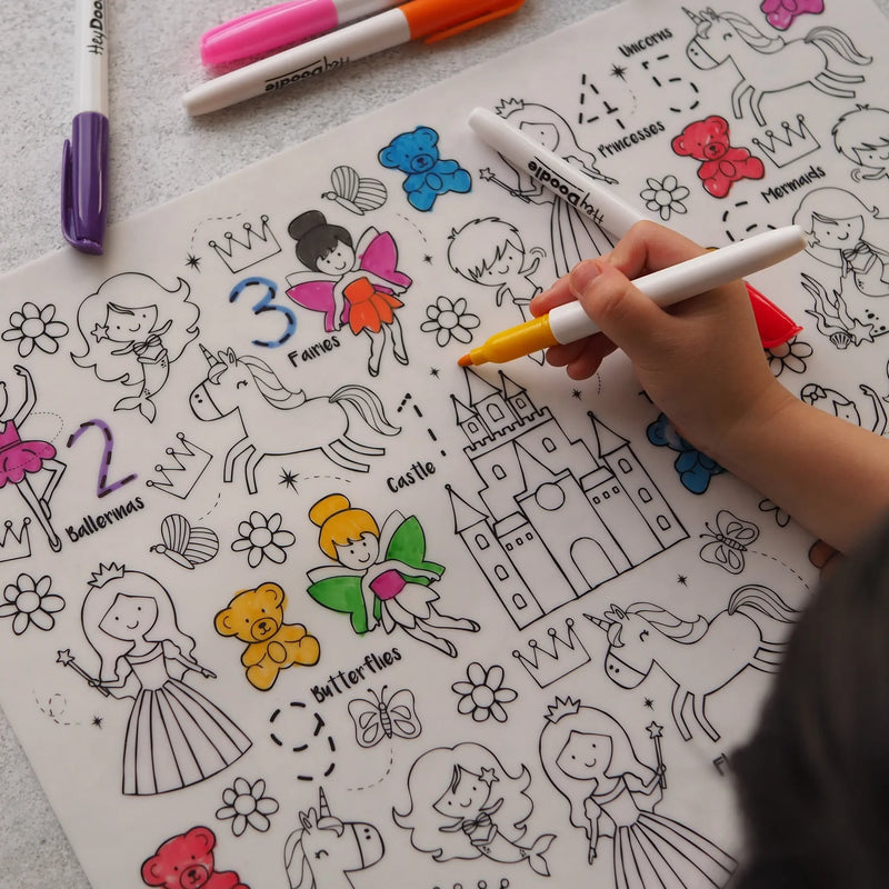 SUGAR AND SPICE 123 Princess Theme Classic Colouring & Doodle Mat