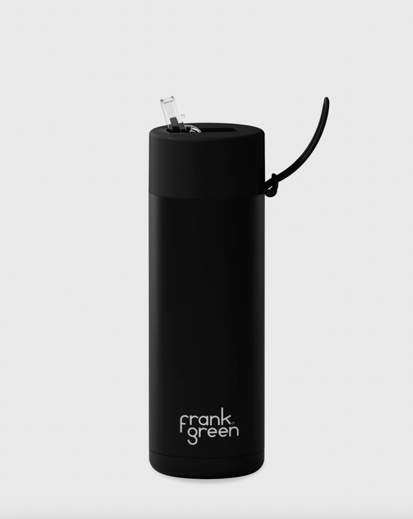 CERAMIC REUSABLE BOTTLE STRAW LID 595ml - Midnight
