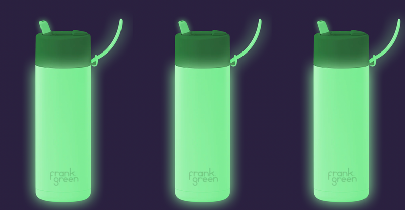 GLOW CERAMIC REUSABLE BOTTLE STRAW LID 595ml - Aurora Glow