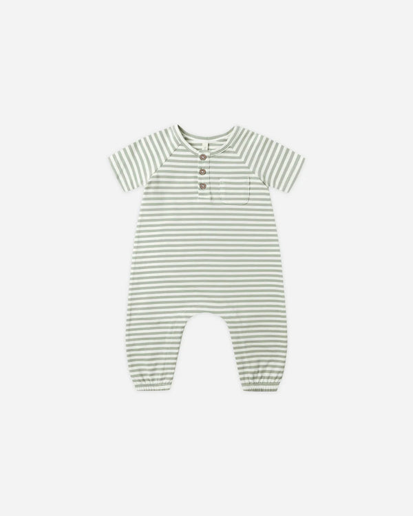 SHORT SLEEVE JUMPSUIT - Fern Stripe