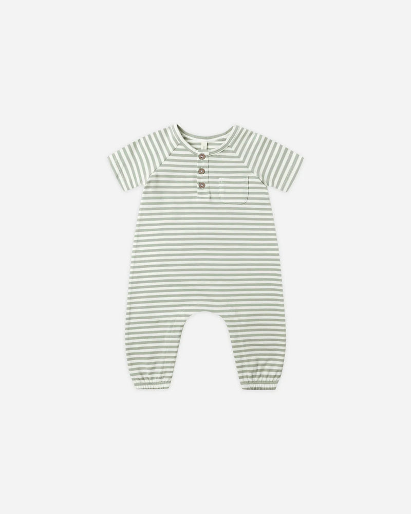 SHORT SLEEVE JUMPSUIT - Fern Stripe