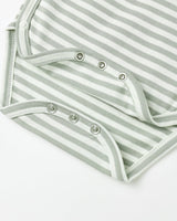 SIDE SNAP BODYSUIT + PANT SET - Fern Stripe