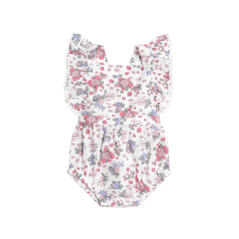 STRAWBERRY GARDEN PLAYSUIT CREAM