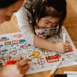 TOOT TOOT HONK ABC Vehicle Theme Classic Colouring & Doodle Mat