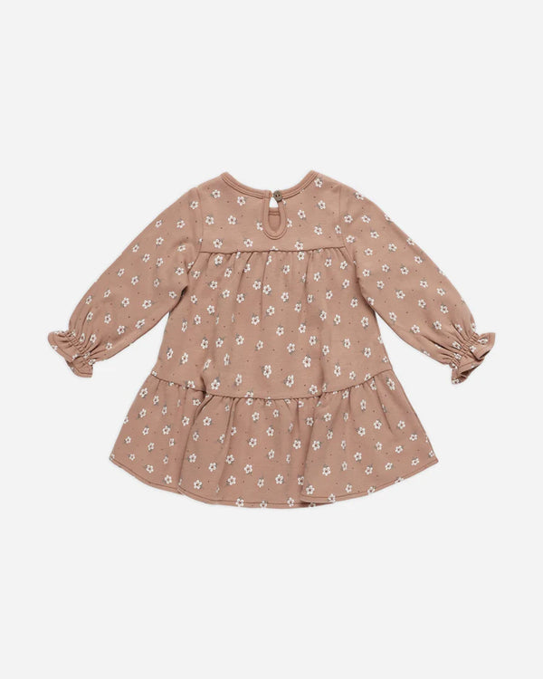 TIERED JERSEY DRESS - Rose Ditsy