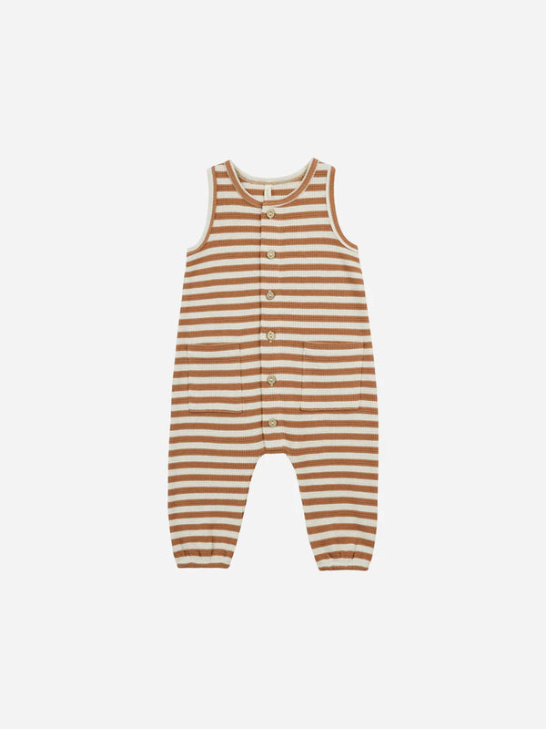 WAFFLE JUMPSUIT- Clay Stripe