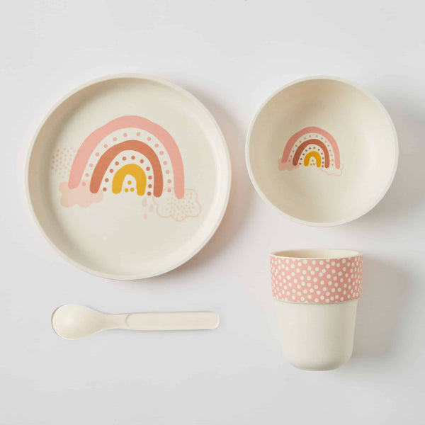 WHIMSICAL BAMBOO 4pc DINNER SET - Rainbow
