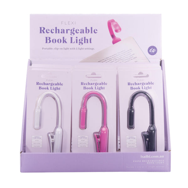 FLEXI CLIP ON RECHARGEABLE BOOK LIGHT