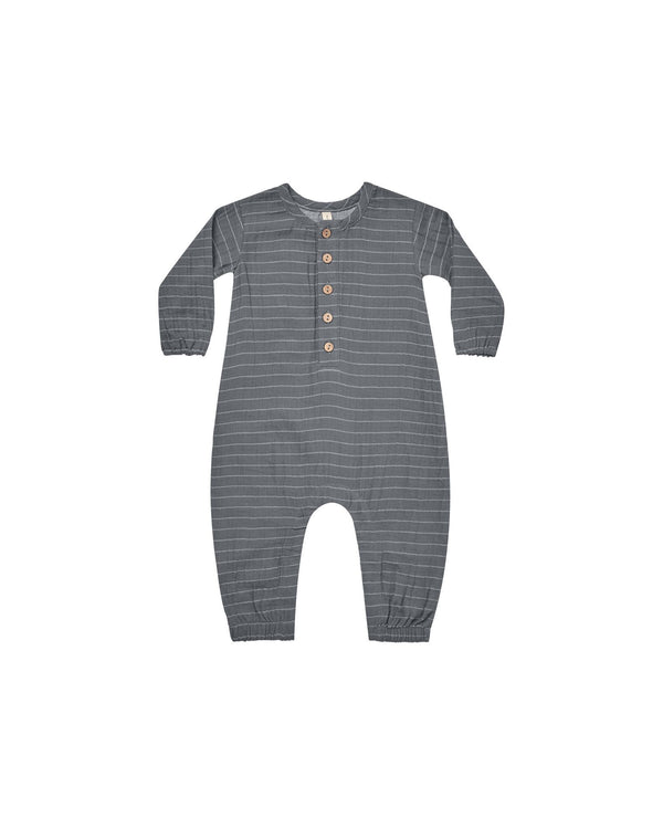 WOVEN JUMPSUIT- Navy vintage stripe