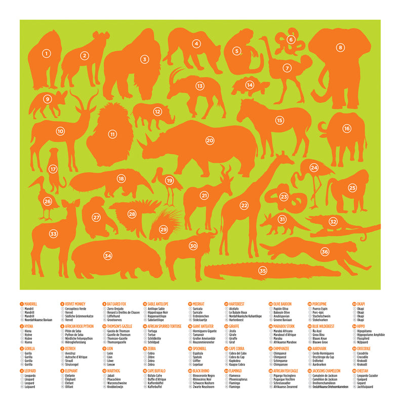 36 ANIMAL PUZZLE - Wild Animals 100 pc