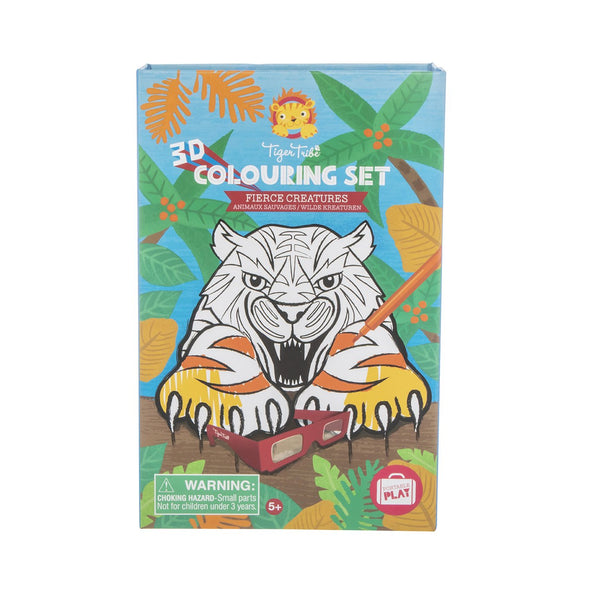 3D COLOURING SET - Fierce Creatures