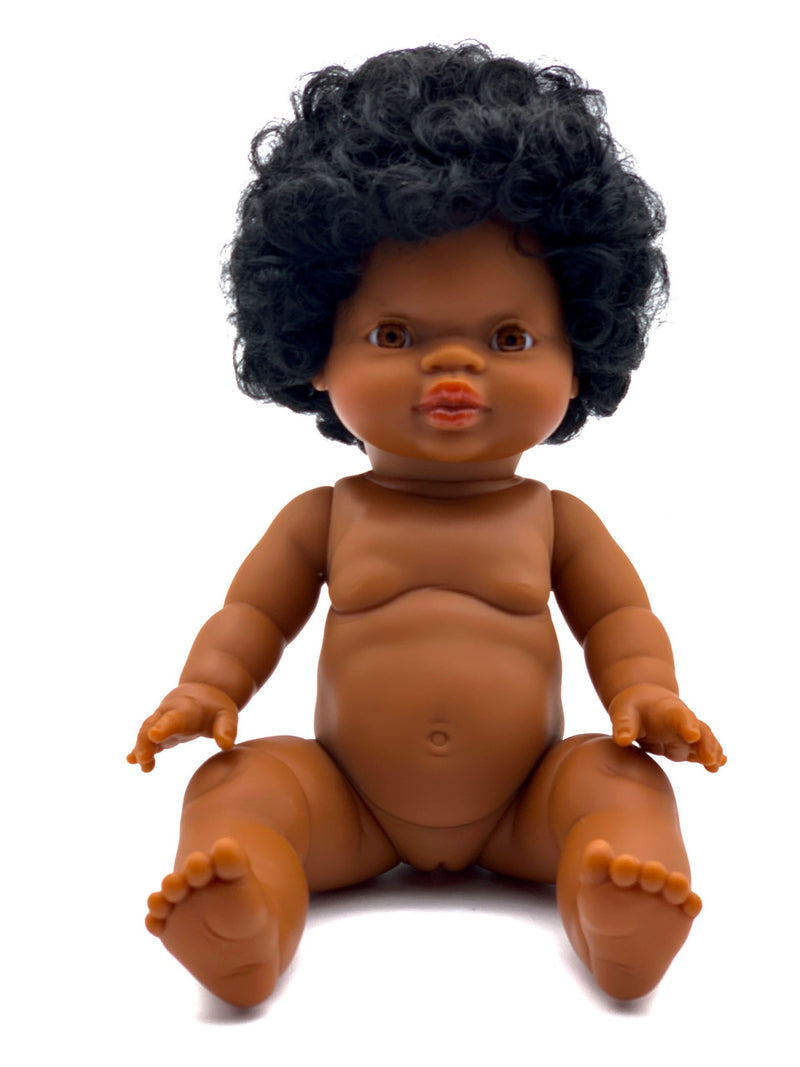 AFRICAN BABY GIRL DOLL - FAITH SHORT HAIR 34cm