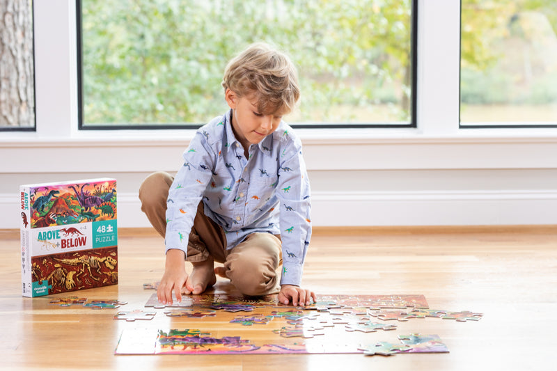 ABOVE AND BELOW PUZZLE - Dinosaur World 48 pc