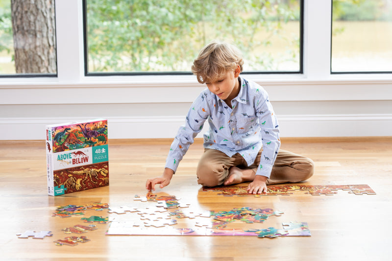 ABOVE AND BELOW PUZZLE - Dinosaur World 48 pc