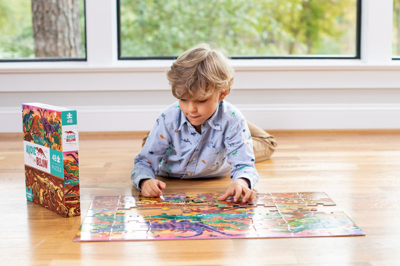 ABOVE AND BELOW PUZZLE - Dinosaur World 48 pc