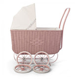 DOLL RETRO RATTAN PRAM Rose