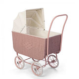 DOLL RETRO RATTAN PRAM Rose