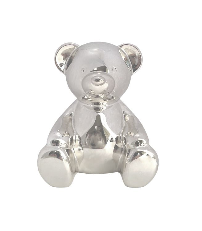 SILVER BEAR MONEY BOX