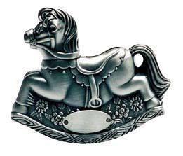 PEWTER ROCKING HORSE MONEY BOX