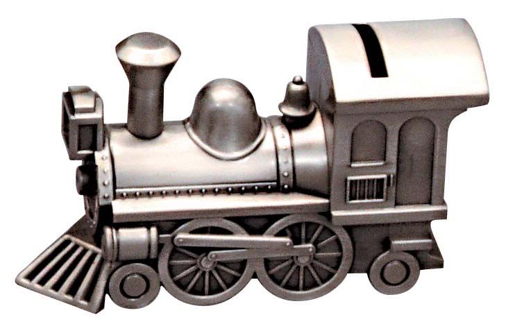 PEWTER TRAIN MONEY BOX