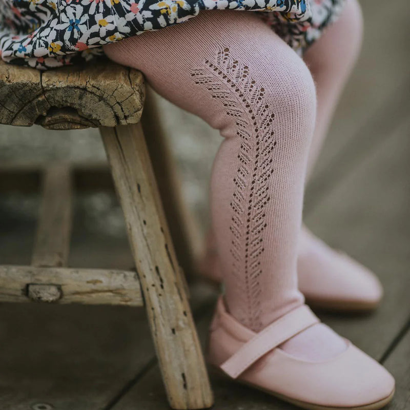 BLUSH PINK OPEN WORK TIGHTS