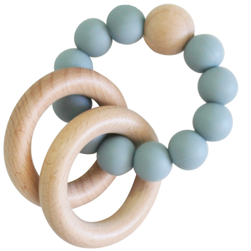 NATURAL BEECHWOOD AND SILICONE TEETHER - Ether