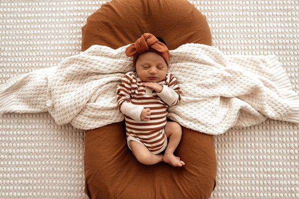 BISCUIT STRIPE LONG SLEEVE BODYSUIT