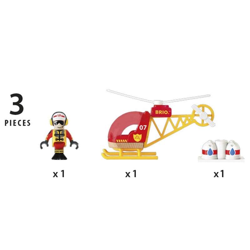 FIREFIGHTER HELICOPTER - 3 pieces