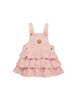 CORD OVERALL FRILL DRESS