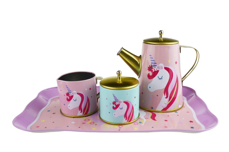 DELUXE UNICORN TIN TEA SET IN SUITCASE 18PCS