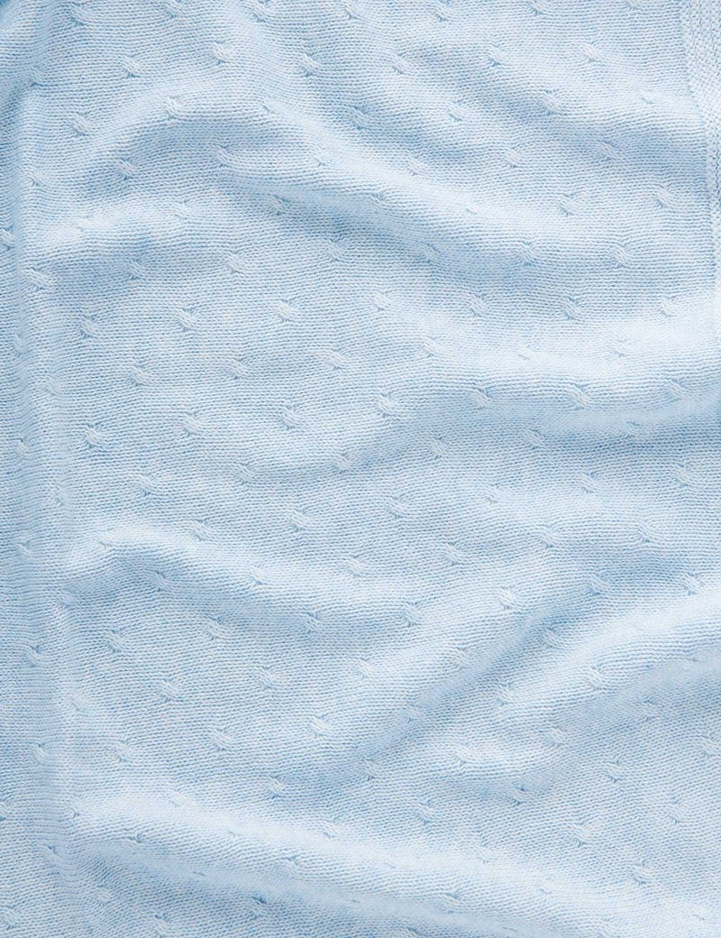 ESSENTIALS BLANKET - Pale Blue Melange