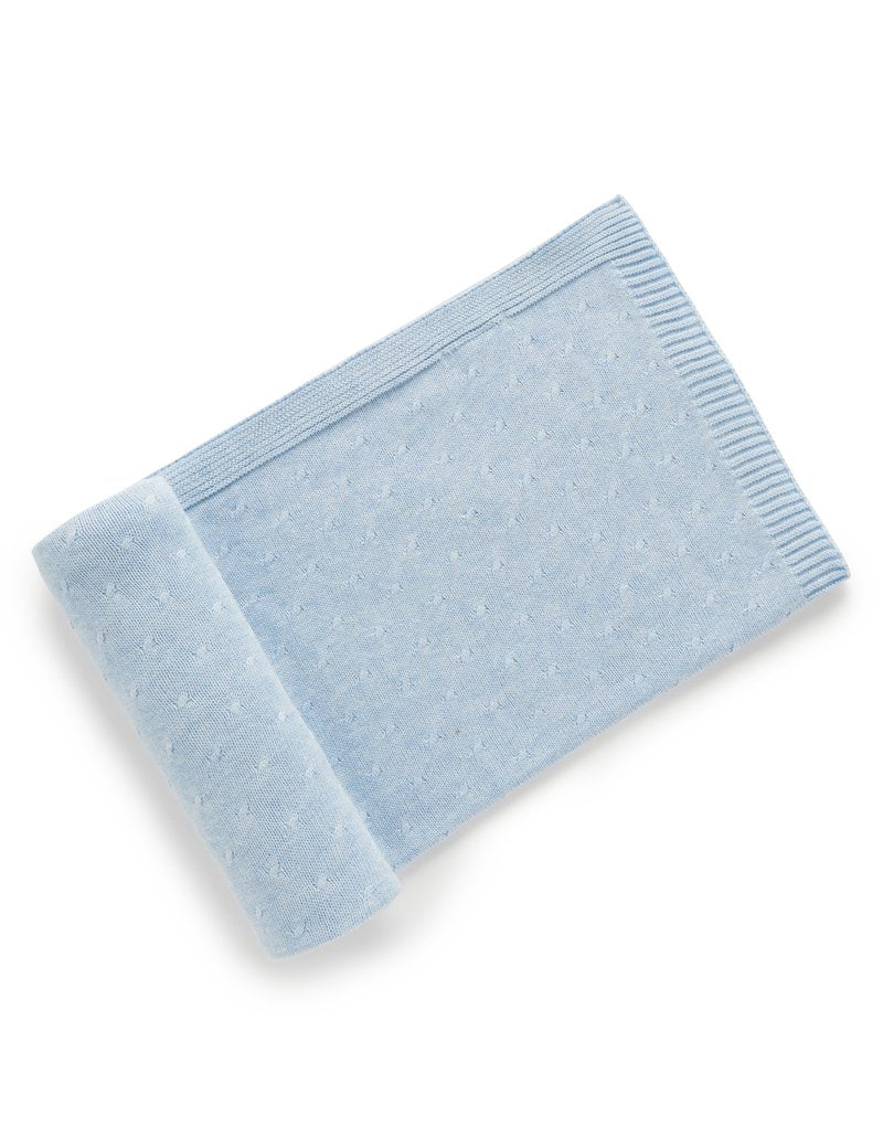 ESSENTIALS BLANKET - Pale Blue Melange