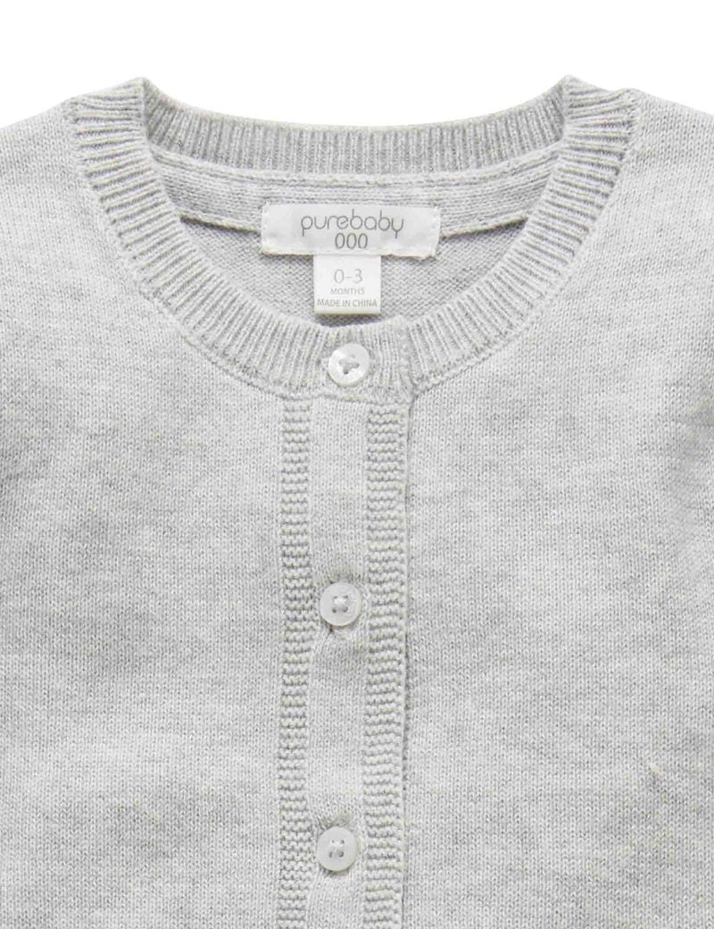 ESSENTIALS CARDIGAN - Pale Grey