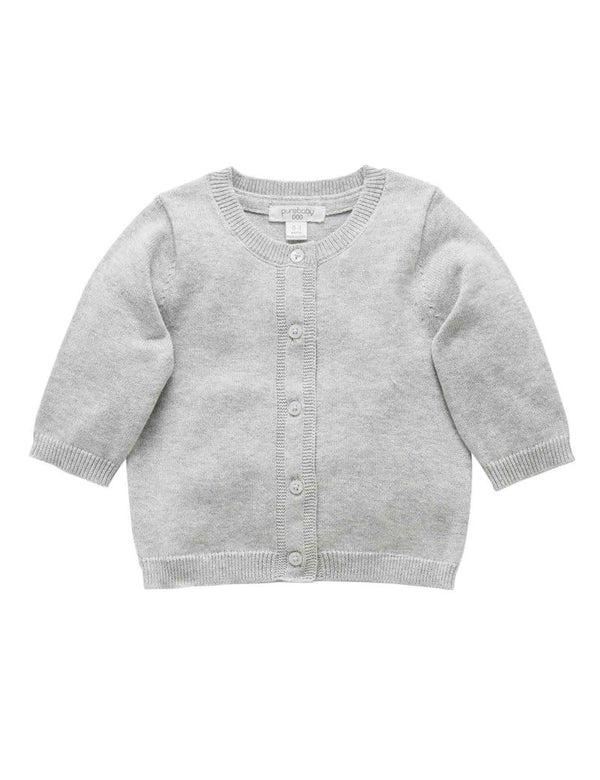 ESSENTIALS CARDIGAN - Pale Grey