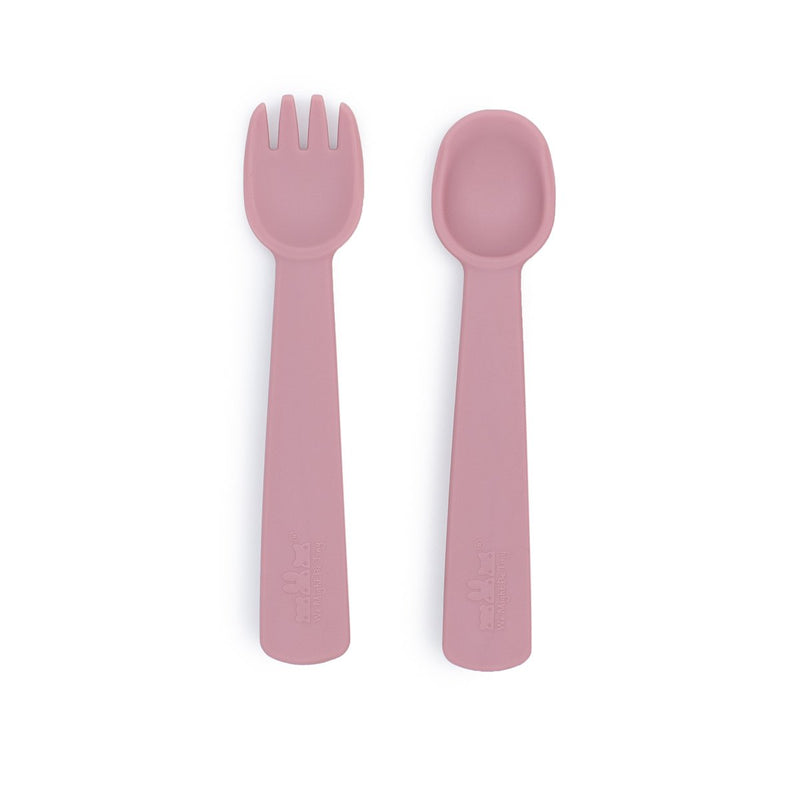 FEEDIE FORK & SPOON SET Dusty Rose