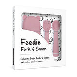 FEEDIE FORK & SPOON SET Dusty Rose