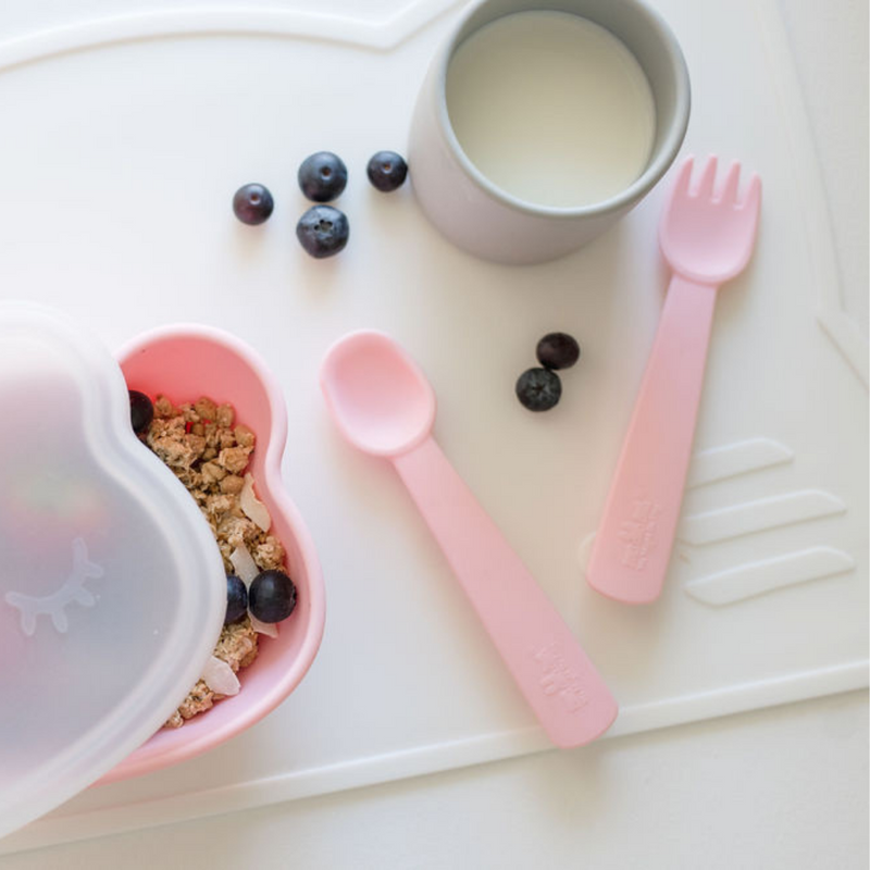 FEEDIE FORK & SPOON SET Powder Pink