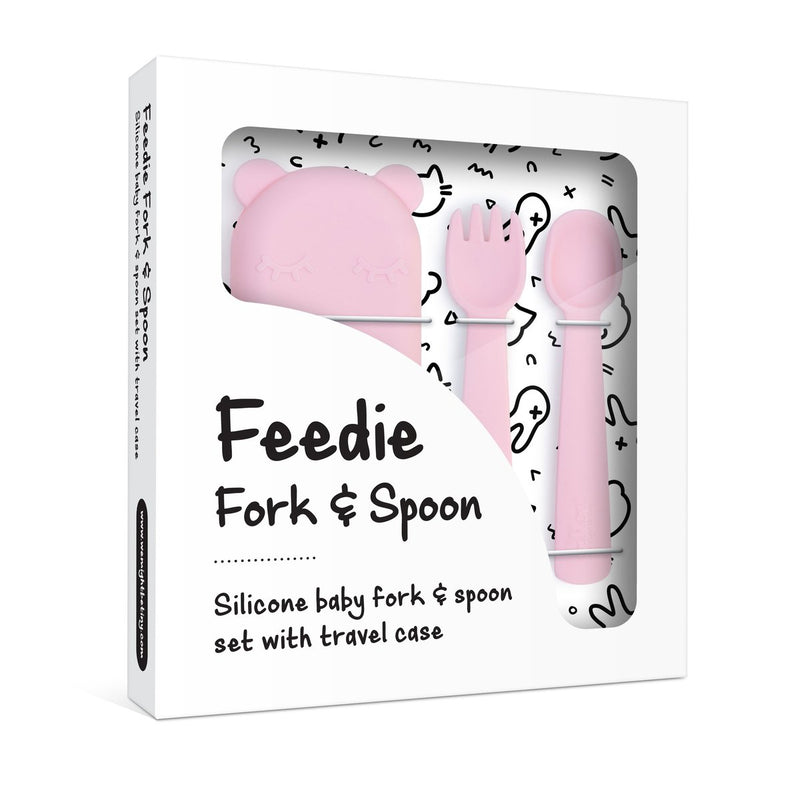 FEEDIE FORK & SPOON SET Powder Pink