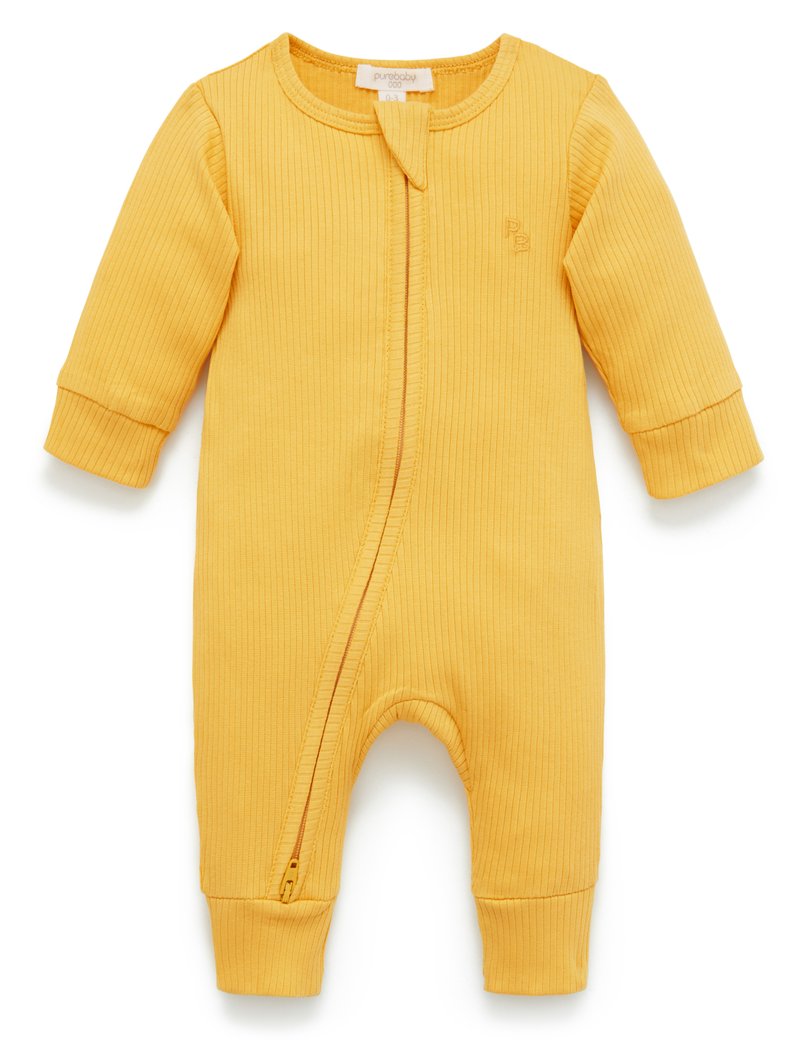 RIB ZIP GROWSUIT - Golden